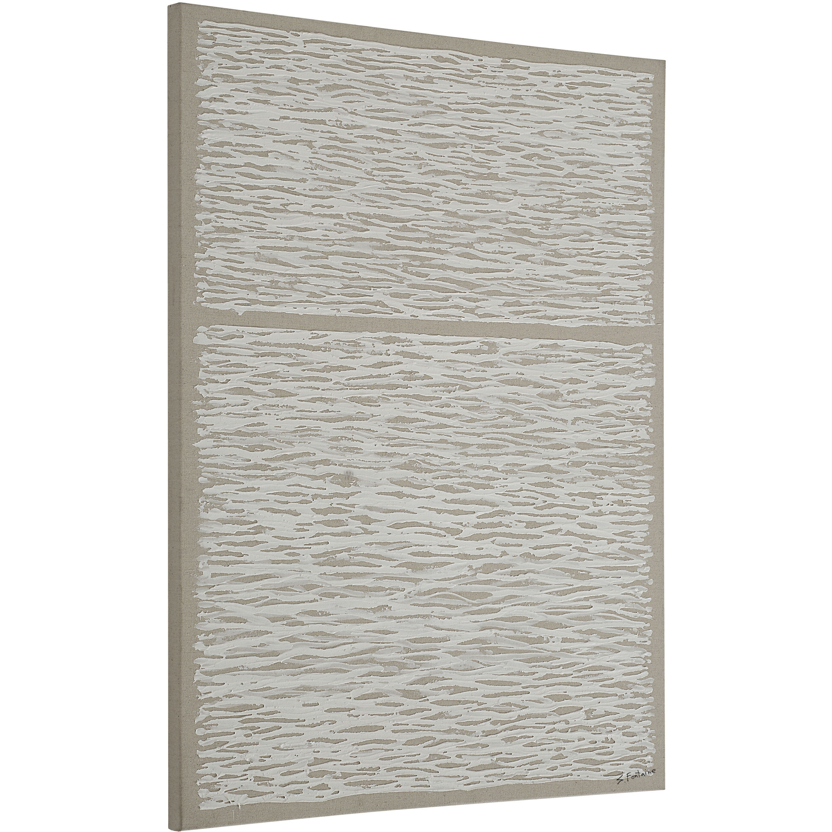 Chiari White and Beige Canvas Art