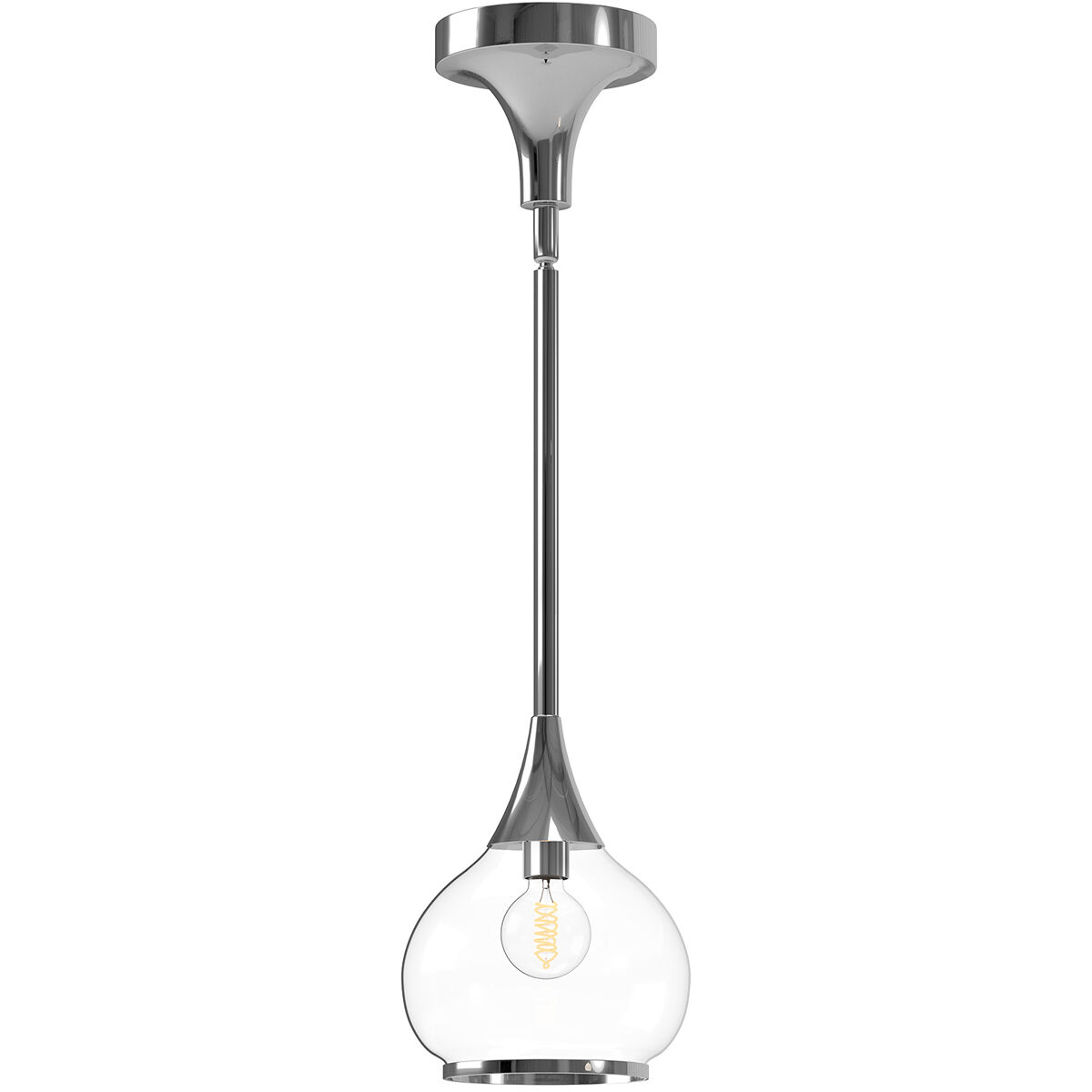Alora Mood Hazel Pendant Ceiling Light in Chrome, Clear Glass