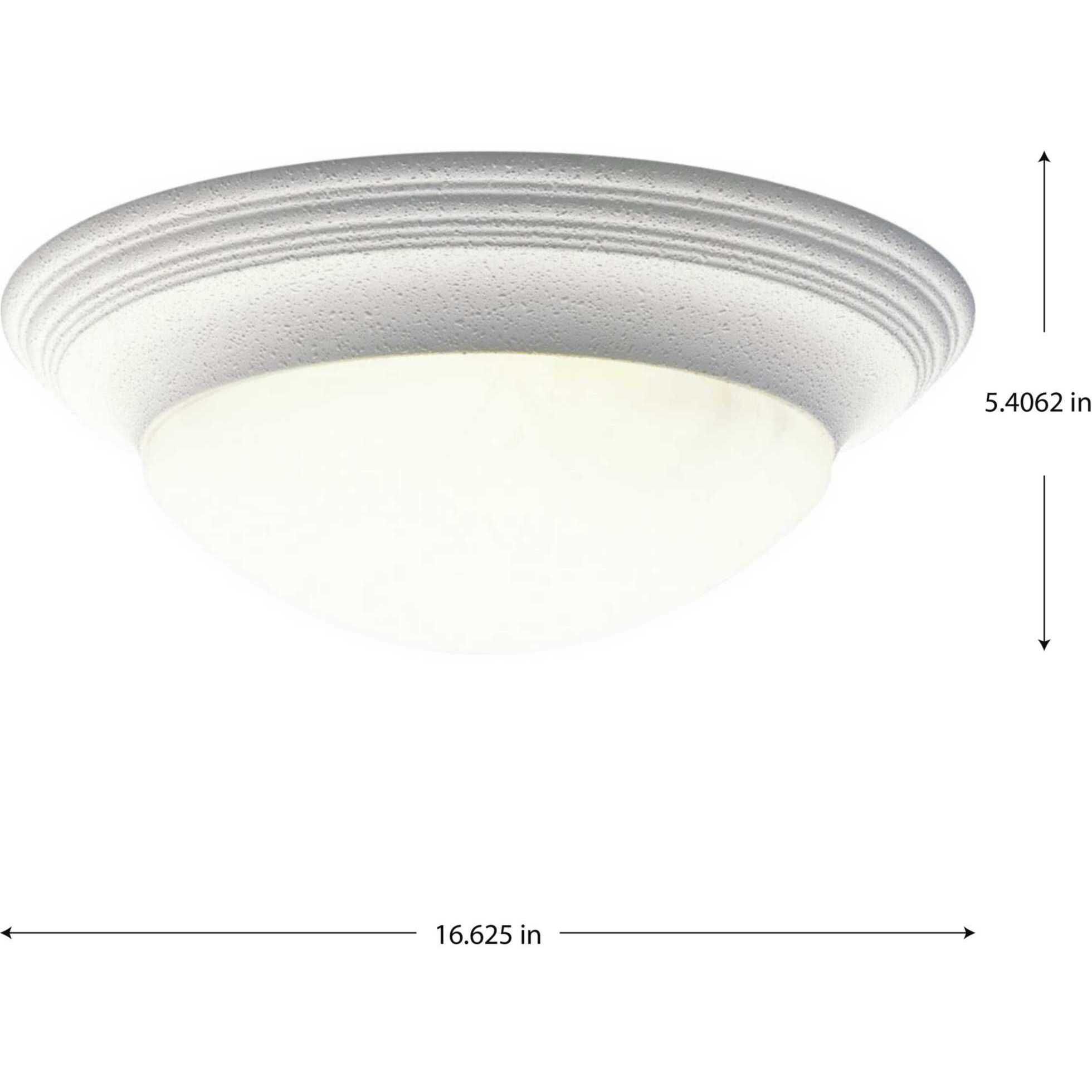 Alabaster Glass 3 Light 16.63 inch White Flush Mount Ceiling Light