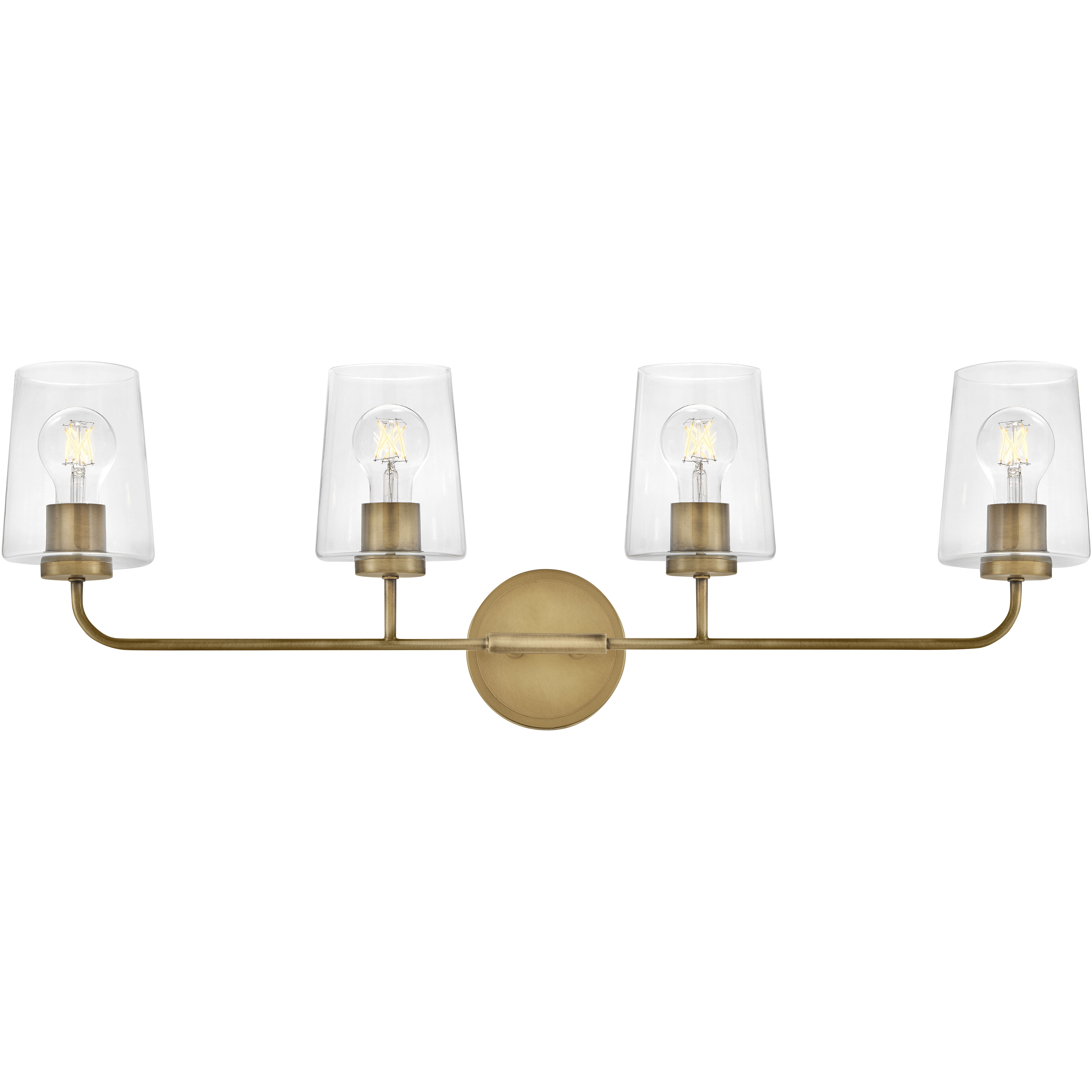 Kline 4 Light 33 inch Heritage Brass Bath Wall Light in Clear