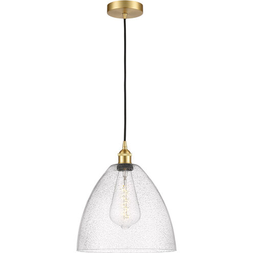 Edison Dome 1 Light 12 inch Satin Gold Mini Pendant Ceiling Light