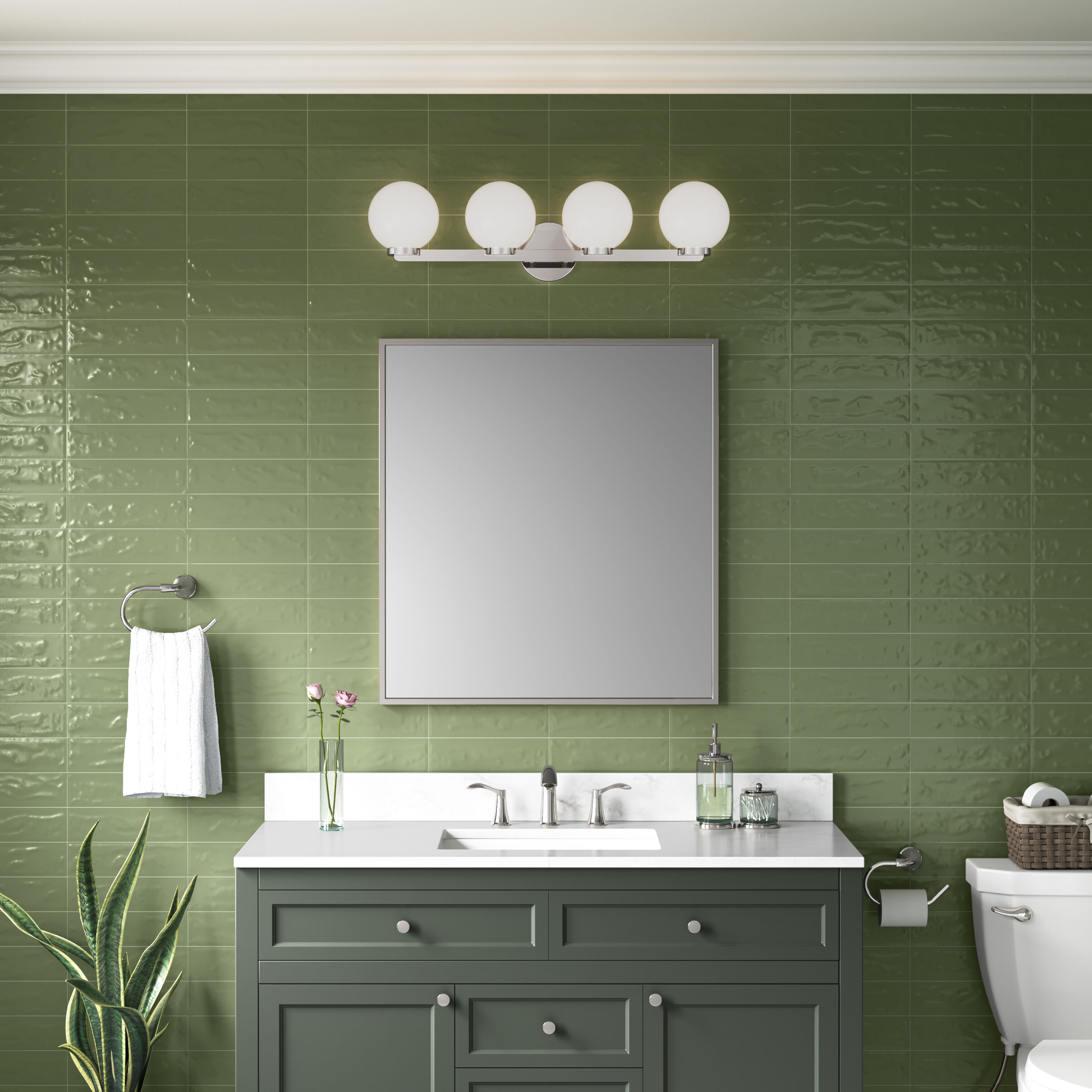 Ardeva 4 Light 30.25 inch Chrome Bathroom Vanity Light Wall Light