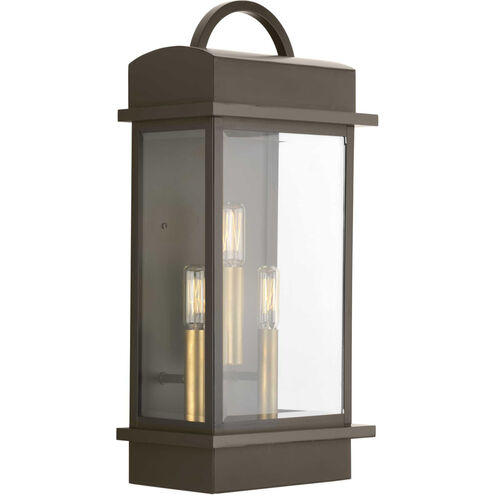 Santee 3 Light 20 inch Antique Bronze Outdoor Wall Lantern, Large, Design Series