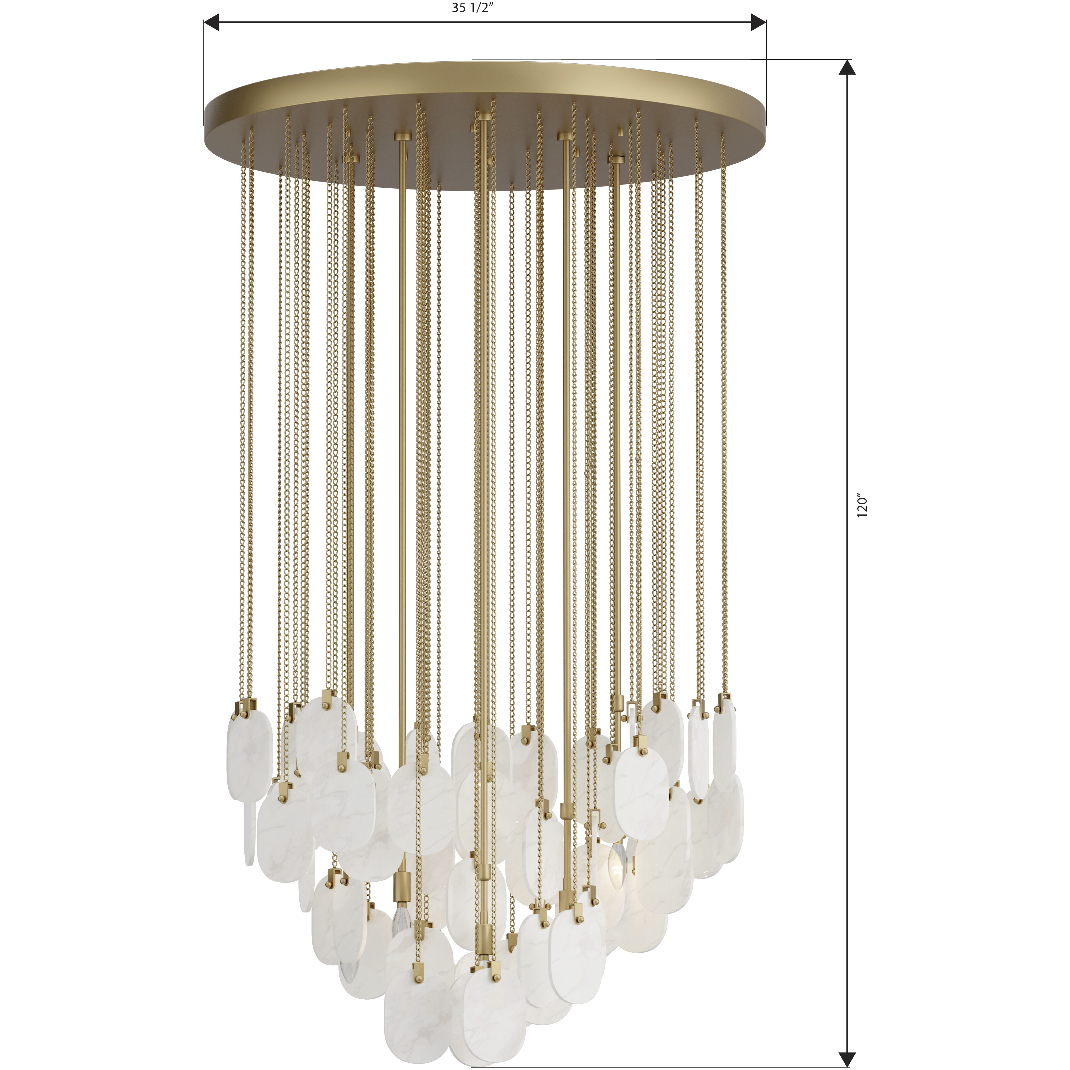 Velisse 8 Light 35.5 inch Legacy Brass Pendant Ceiling Light
