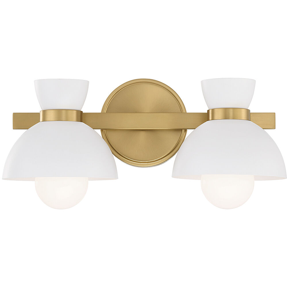 Stella 2 Light 16.5 inch Natural Brass Bathroom Vanity Light Wall Light