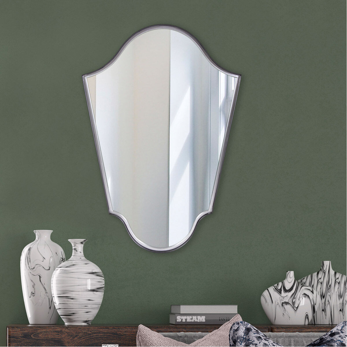 Gentry 41 X 29 inch Graphite Wall Mirror