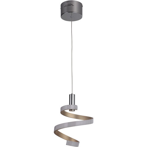 Bejamin LED 8 inch Matte Gold Mini Pendant Ceiling Light in Mercury