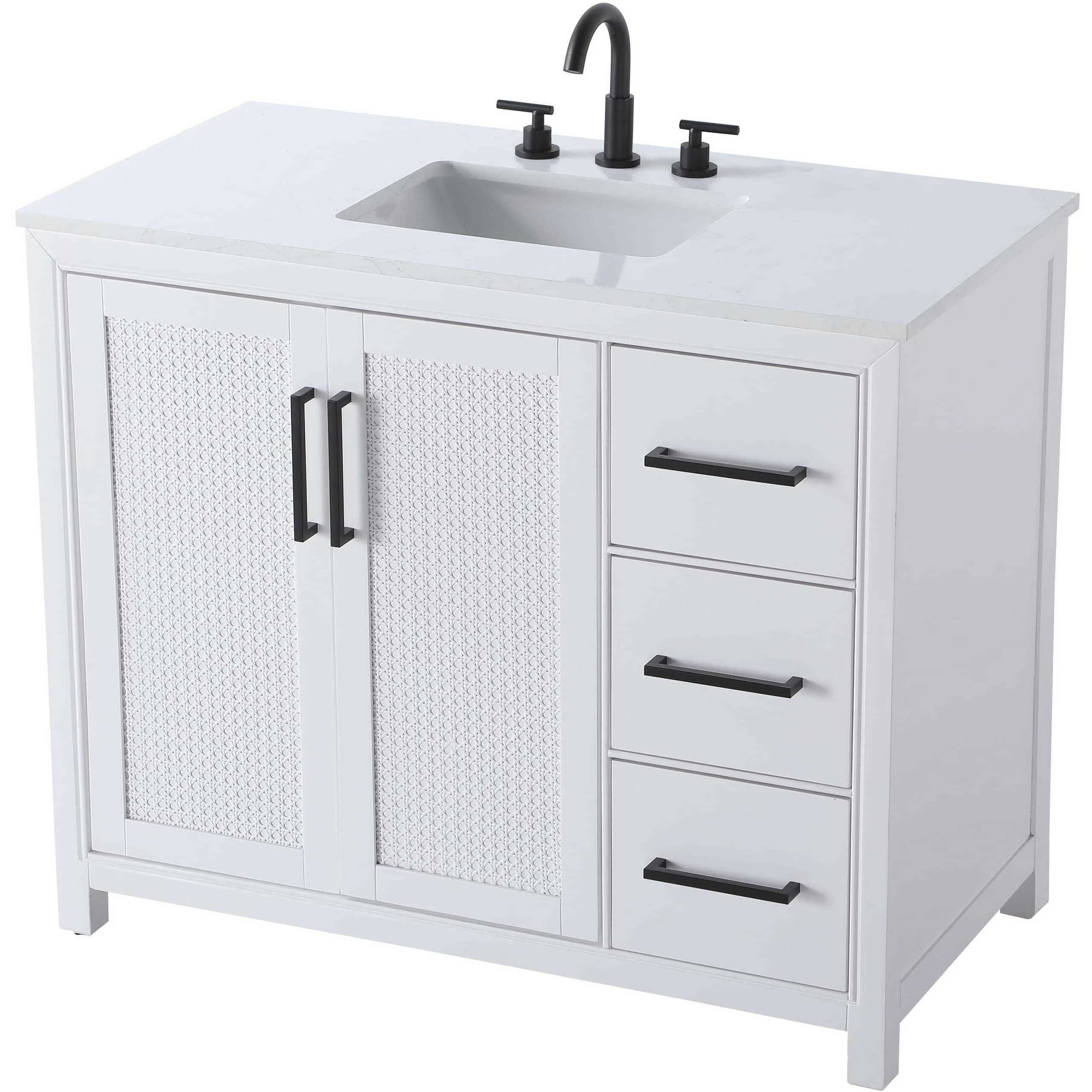 Alina 42 X 34 inch White Bathroom Vanity Cabinet