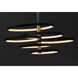 Hoopla LED 45.25 inch Black and Gold Multi-Light Pendant Ceiling Light