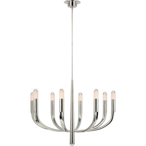 Kelly Wearstler Verso LED 40 inch Polished Nickel Chandelier Ceiling Light in Clear Glass, Large