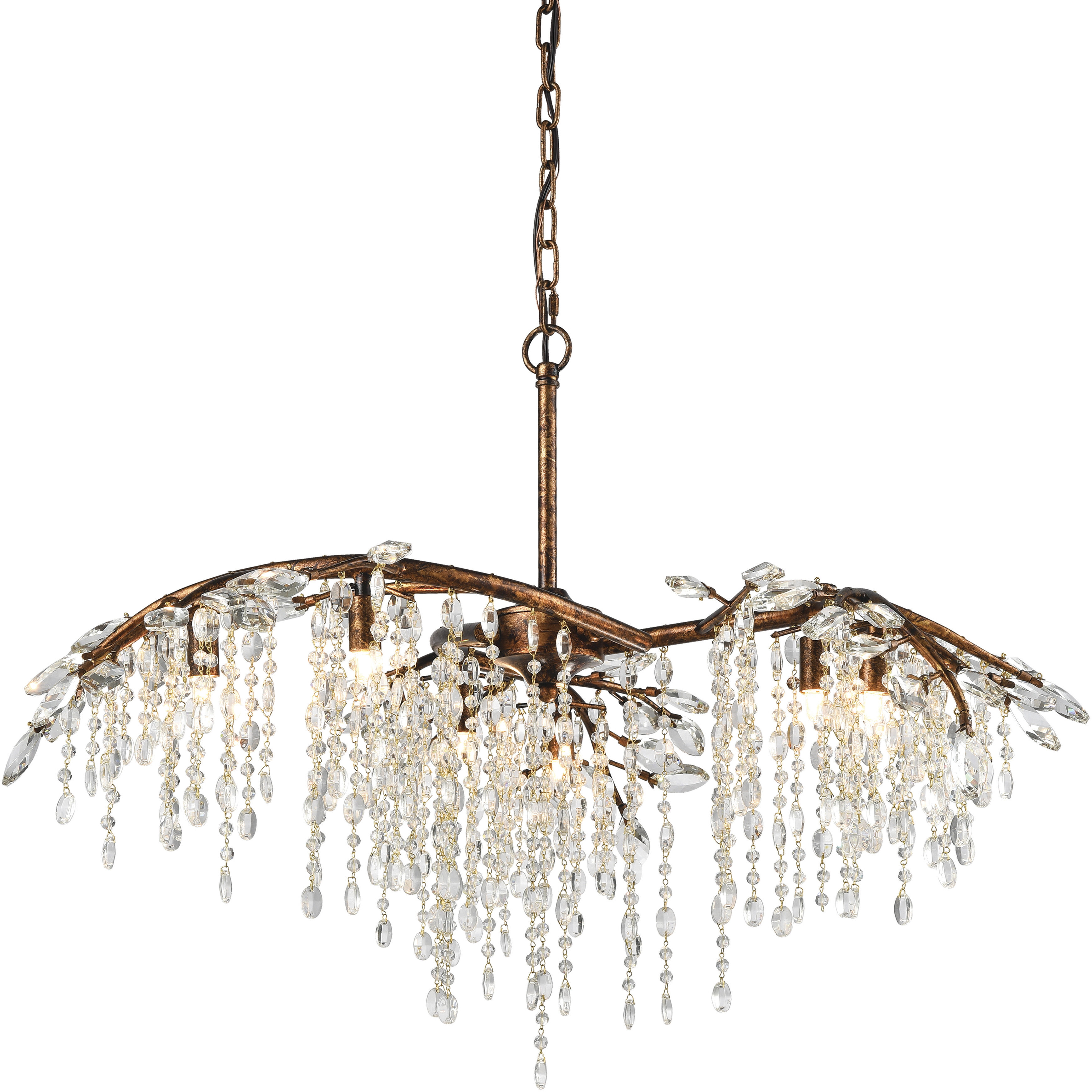 Elia 6 Light 32 inch Spanish Bronze Chandelier Ceiling Light