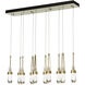 Link 10 Light 44.5 inch Modern Brass Pendant Ceiling Light, Rectangular
