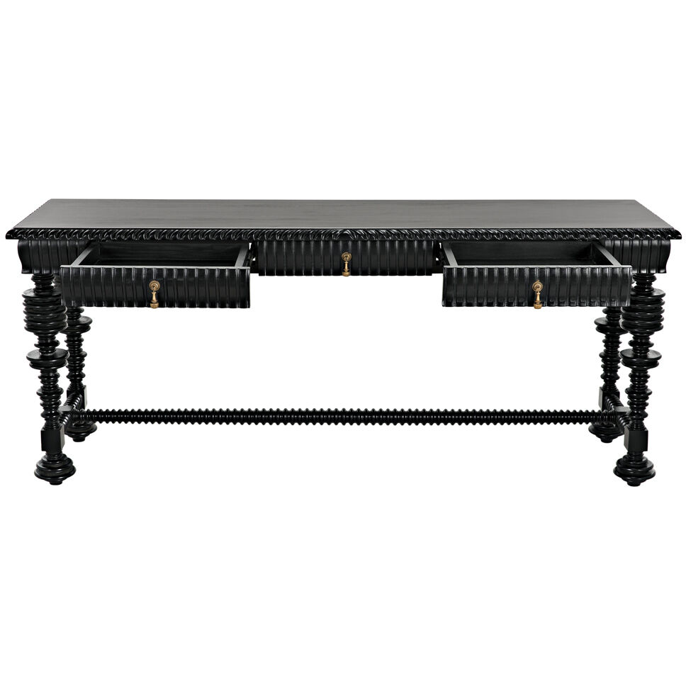 Portuguese 72.5 X 20.5 inch Hand Rubbed Black Console