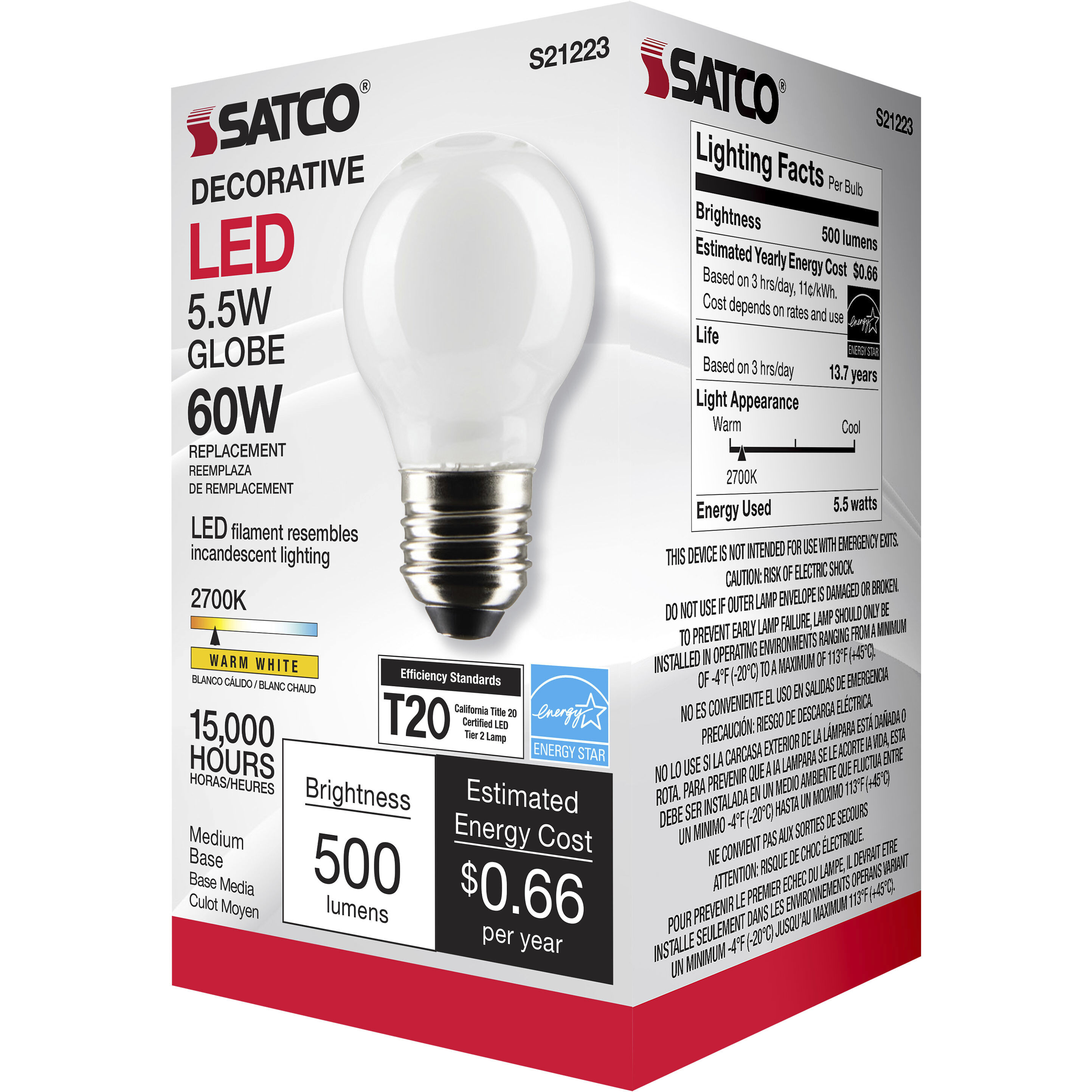 Lumos  G16.5 LED Medium Medium 5.50 watt 2700K LED Filament