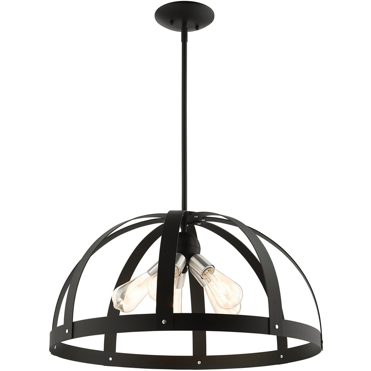 Stoneridge 5 Light 24 inch Textured Black Pendant Chandelier Ceiling Light