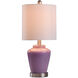 Glass 18.5 inch 40 watt Lilac and Brushed Steel and White Table Lamp Portable Light