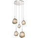 Gem LED 22 inch Beige Silver Chandelier Ceiling Light in 3000K LED, Metallic Beige Silver, Bronze, Round Multi-Port