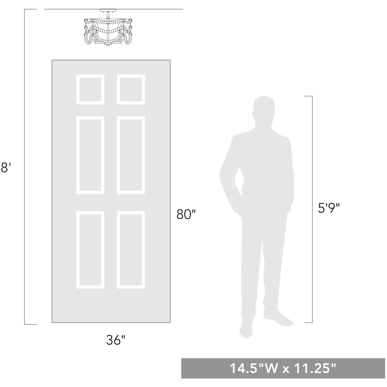 Marissa 3 Light 14.5 inch Matte Black Semi-Flush Mount Ceiling Light