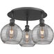 Ballston Athens Deco Swirl 3 Light 19.75 inch Matte Black Flush Mount Ceiling Light