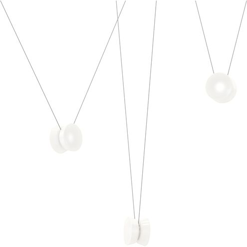 Yo LED 79 inch Natural Anodized Statement Pendant Ceiling Light in White Glass