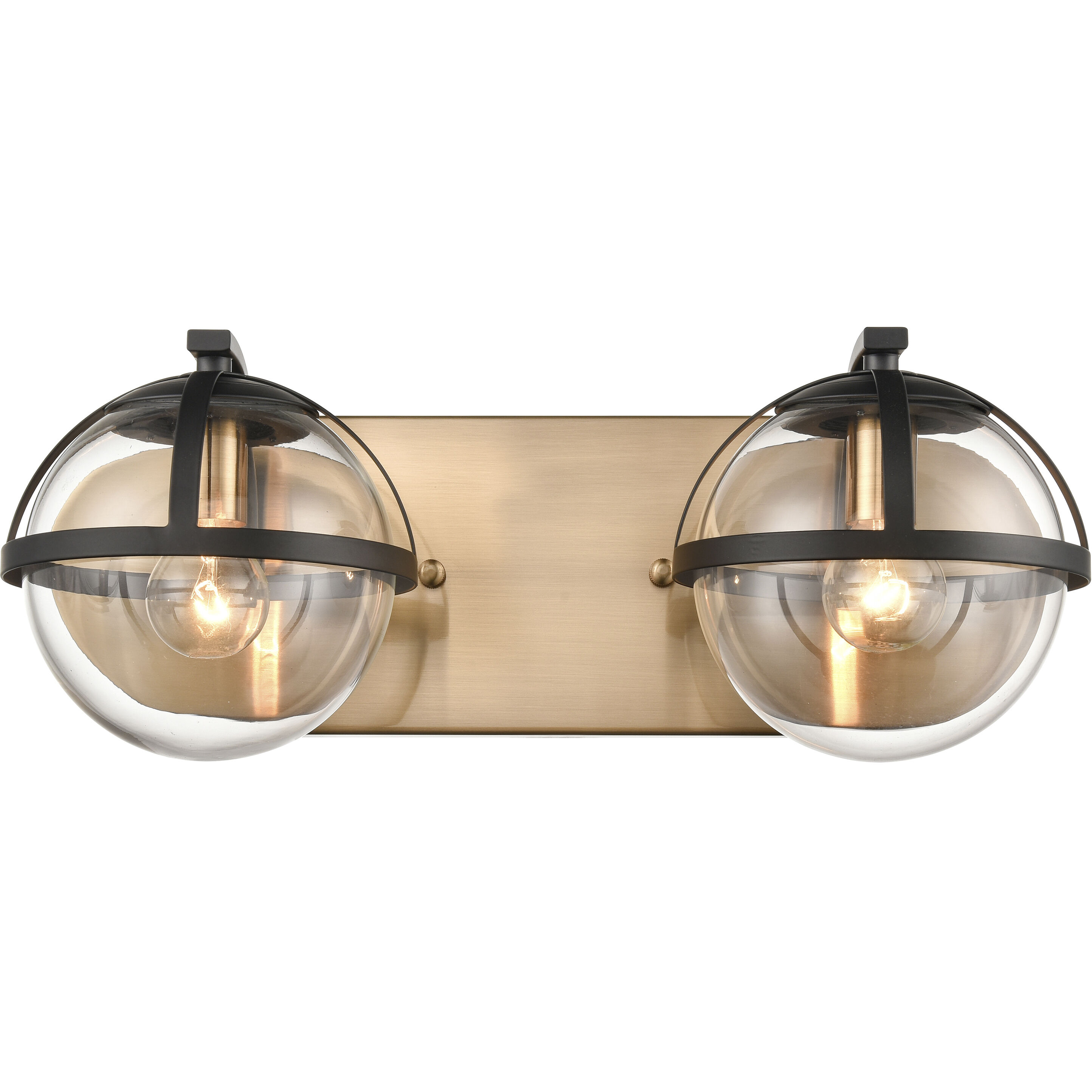 Davenay Vanity Light Wall Light in Satin Brass with Matte Black