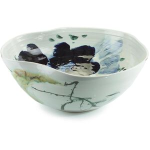 Curled-Rim Porcelain 24.5 X 10 inch Bowl