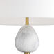 Aubrey 26.5 inch 150.00 watt Black and Gray Flower Marble with Antique Brass Table Lamp Portable Light