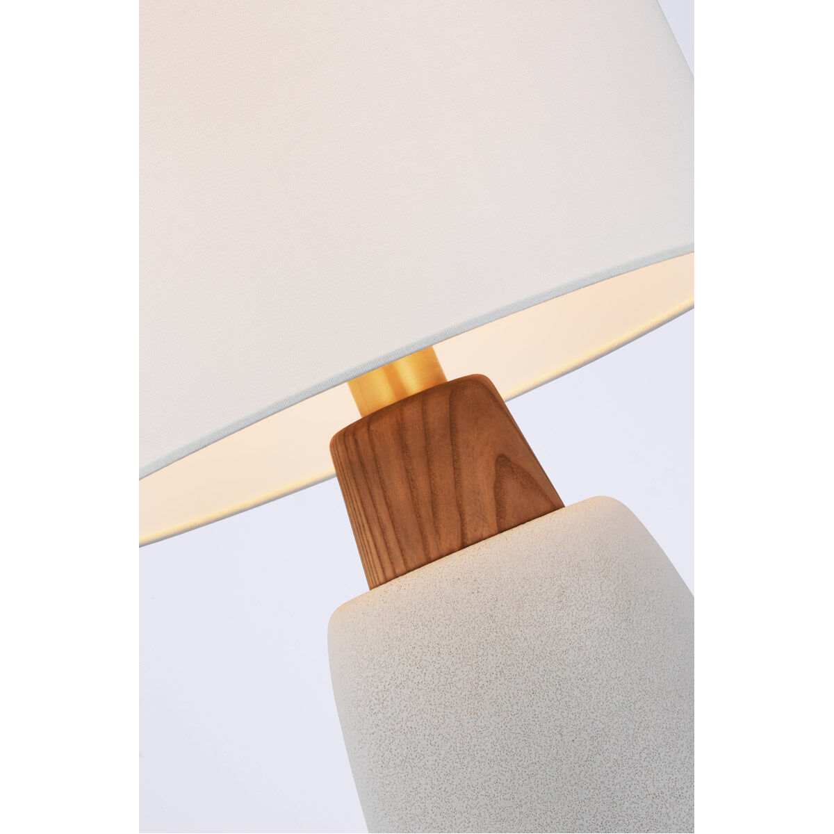 Barbara Barry Aida 28.5 inch 15 watt Porous White and Natural Oak Table Lamp Portable Light in Porous White Porcelain, Large