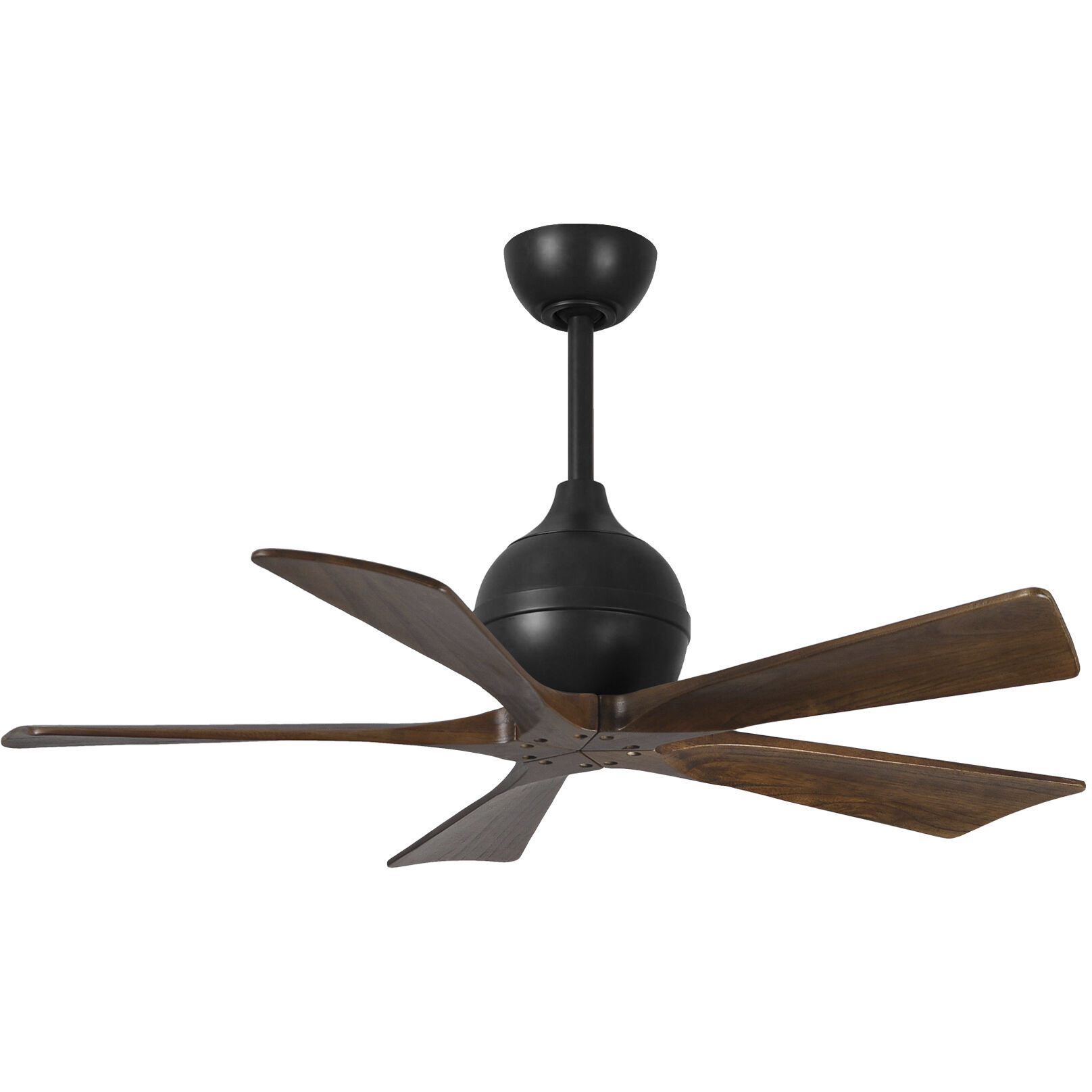 Atlas Irene-5 42 inch Matte Black with Walnut Tone Blades Paddle Fan, Paddle Fan