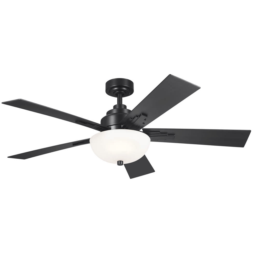 Vinea 52 inch Satin Black with Black Blades Ceiling Fan
