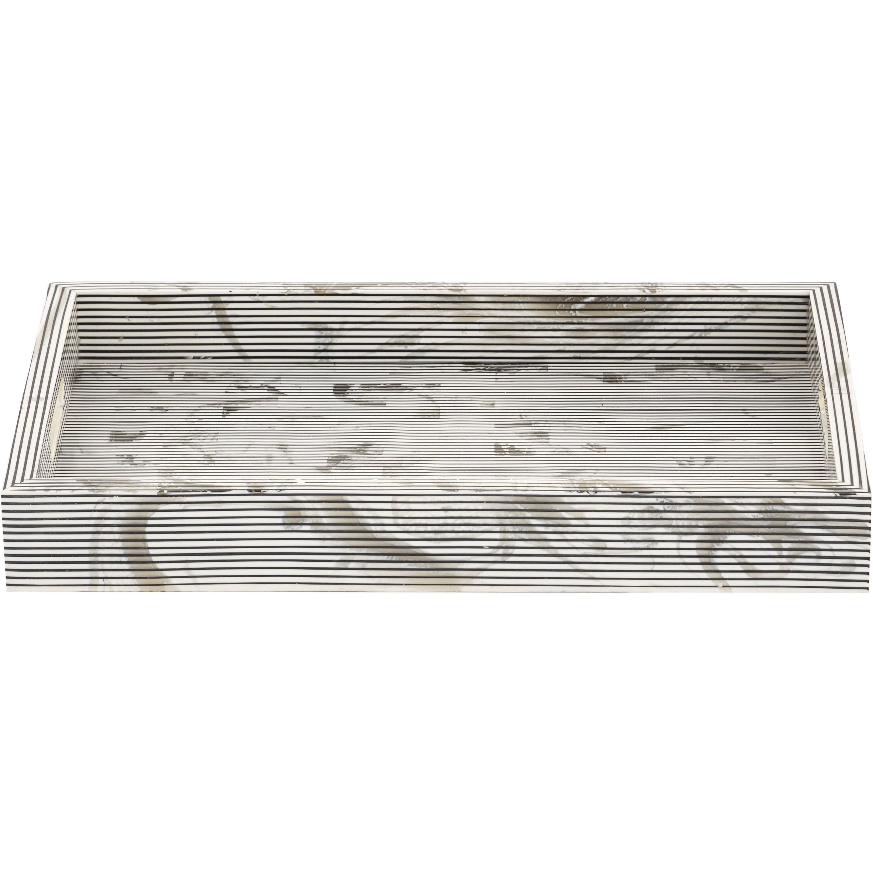 Eaton White with Black Tray, Set of 2