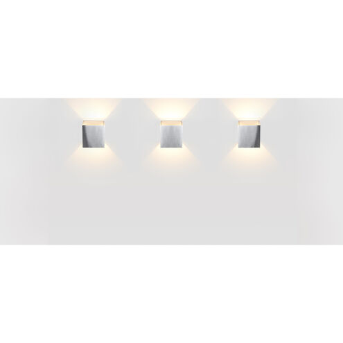 QB LED 4.38 inch Brushed Chrome Outer/ White Inner ADA Wall Sconce Wall Light in Brushed Chrome/White