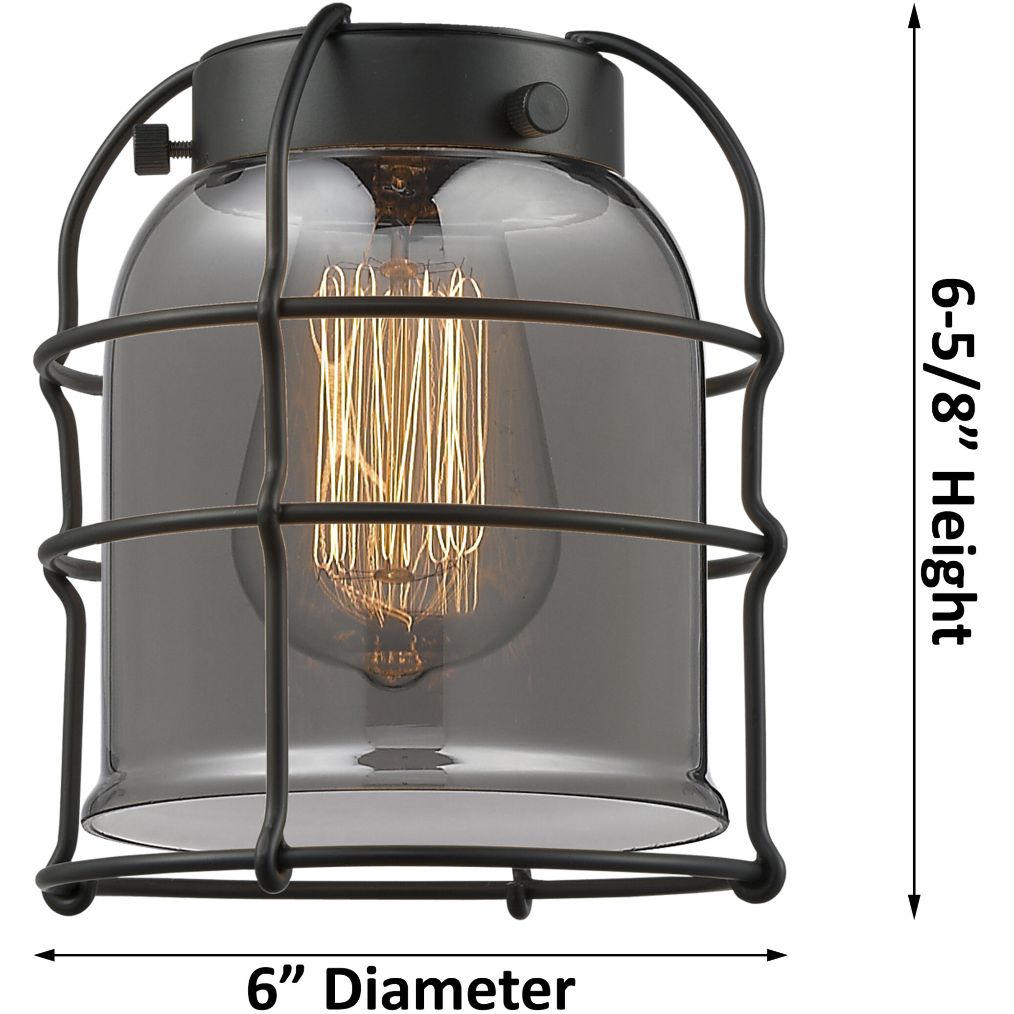 Franklin Restoration Small Bell Cage 1 Light 5 inch Black Antique Brass Semi-Flush Mount Ceiling Light in Clear Glass, Franklin Restoration