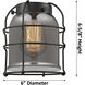 Franklin Restoration Small Bell Cage LED 5 inch Black Antique Brass Semi-Flush Mount Ceiling Light in Matte White Glass, Franklin Restoration