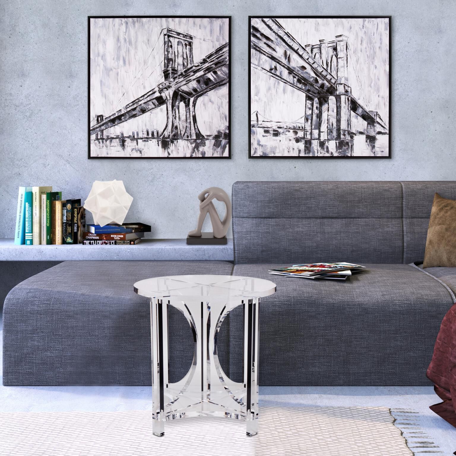 Kalare 20 X 20 inch Clear Side Table