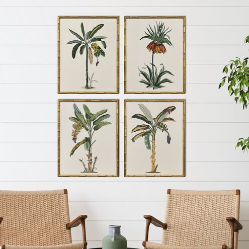 Contemporary Palm Green and Brown and Multi and Beige Framed Art