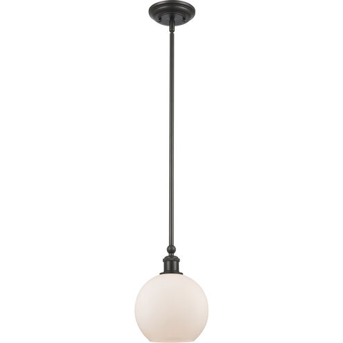 Ballston Concord LED 8 inch Matte Black Mini Pendant Ceiling Light in Matte White Glass