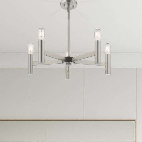 Copenhagen 5 Light 25 inch Brushed Nickel Chandelier Ceiling Light