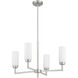 Contemporary 4 Light 26 inch Brushed Nickel Chandelier Ceiling Light
