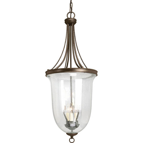 Seeded Glass 6 Light 14.25 inch Antique Bronze Foyer Pendant Ceiling Light