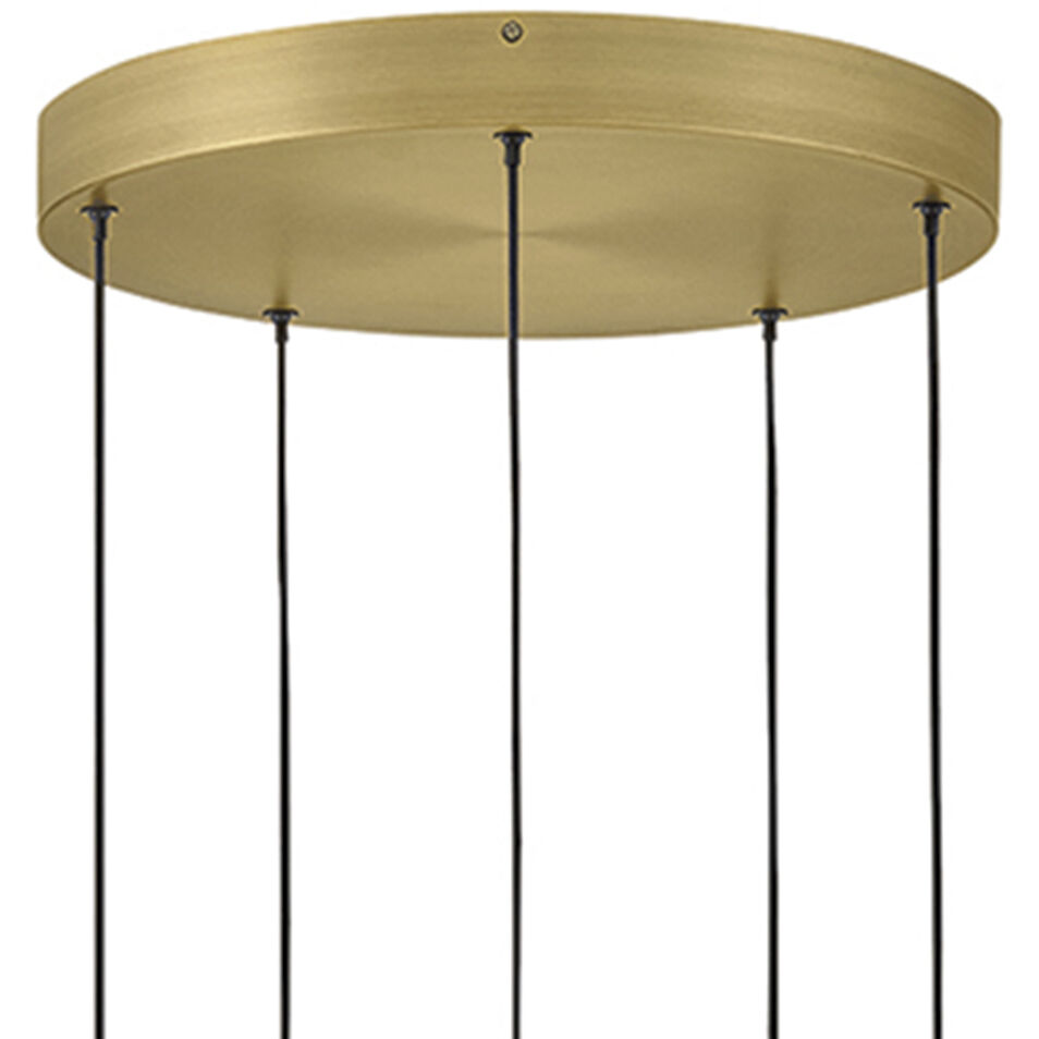 Lisa McDennon Trigo LED 20 inch Lacquered Brass Chandelier Ceiling Light, Multi Tier