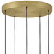 Lisa McDennon Trigo LED 20 inch Lacquered Brass Chandelier Ceiling Light, Multi Tier