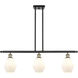Ballston Cindyrella 3 Light 36 inch Black Antique Brass Island Light Ceiling Light in Incandescent, Matte White Glass
