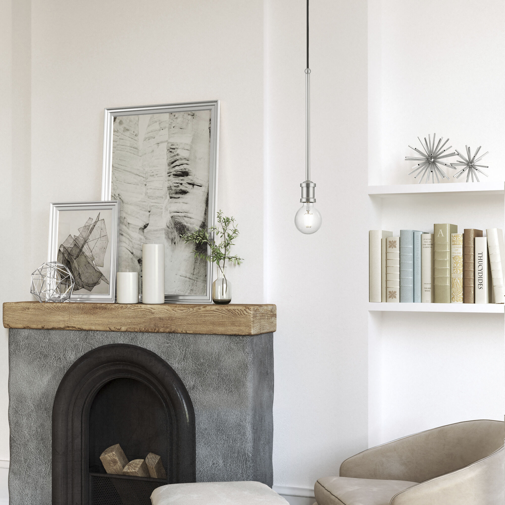 Lansdale 1 Light 5 inch Brushed Nickel Single Pendant Ceiling Light, Single