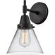 Caden 1 Light 8 inch Matte Black Sconce Wall Light in Clear Glass