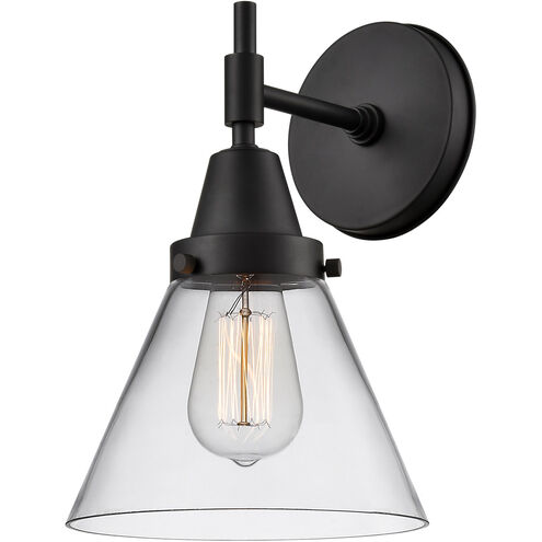 Caden 1 Light 8 inch Matte Black Sconce Wall Light in Clear Glass