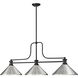 Melange 3 Light 52 inch Matte Black Billiard Ceiling Light in Brushed Nickel Steel