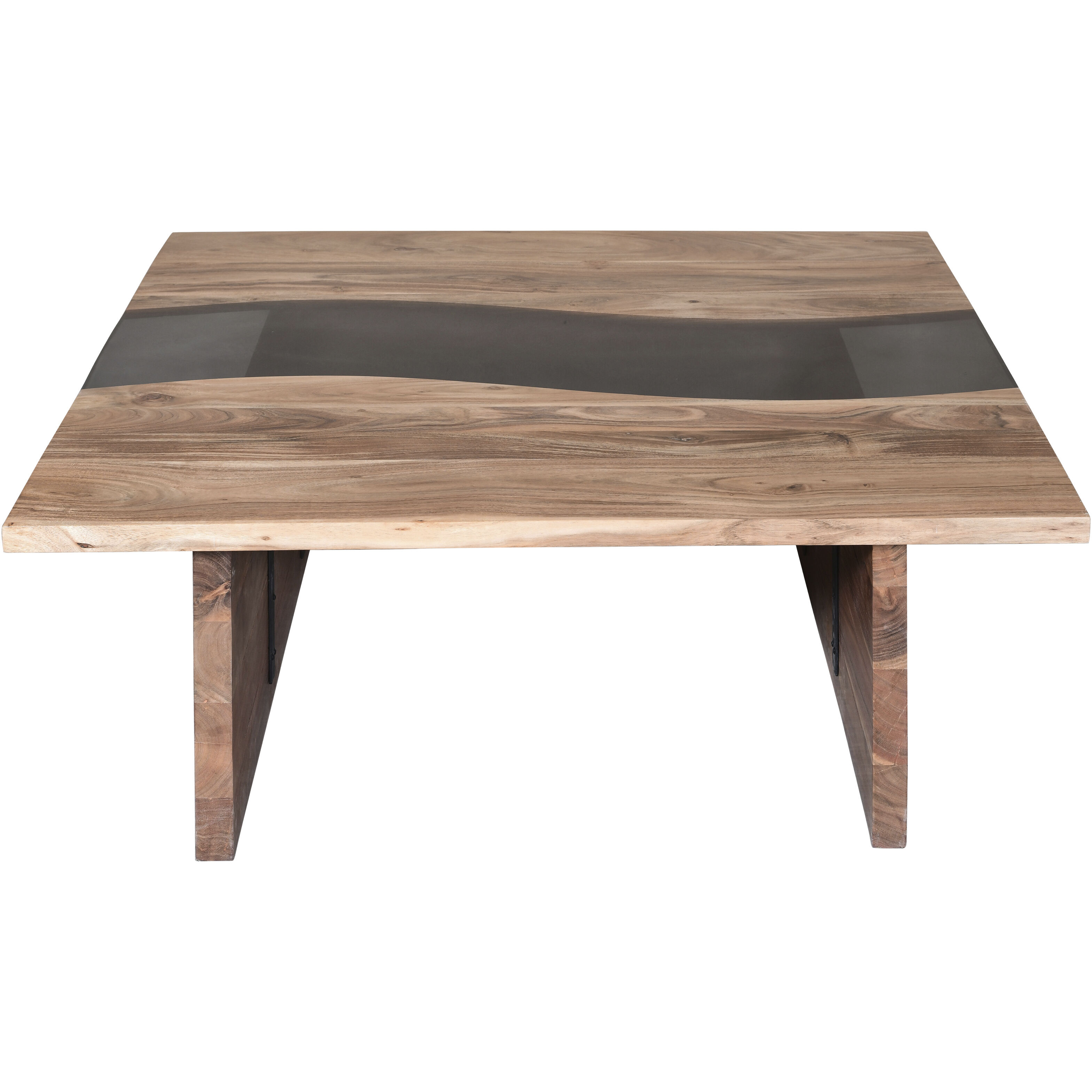 River Wood 48 X 48 inch Natural with Brown Coffee Table