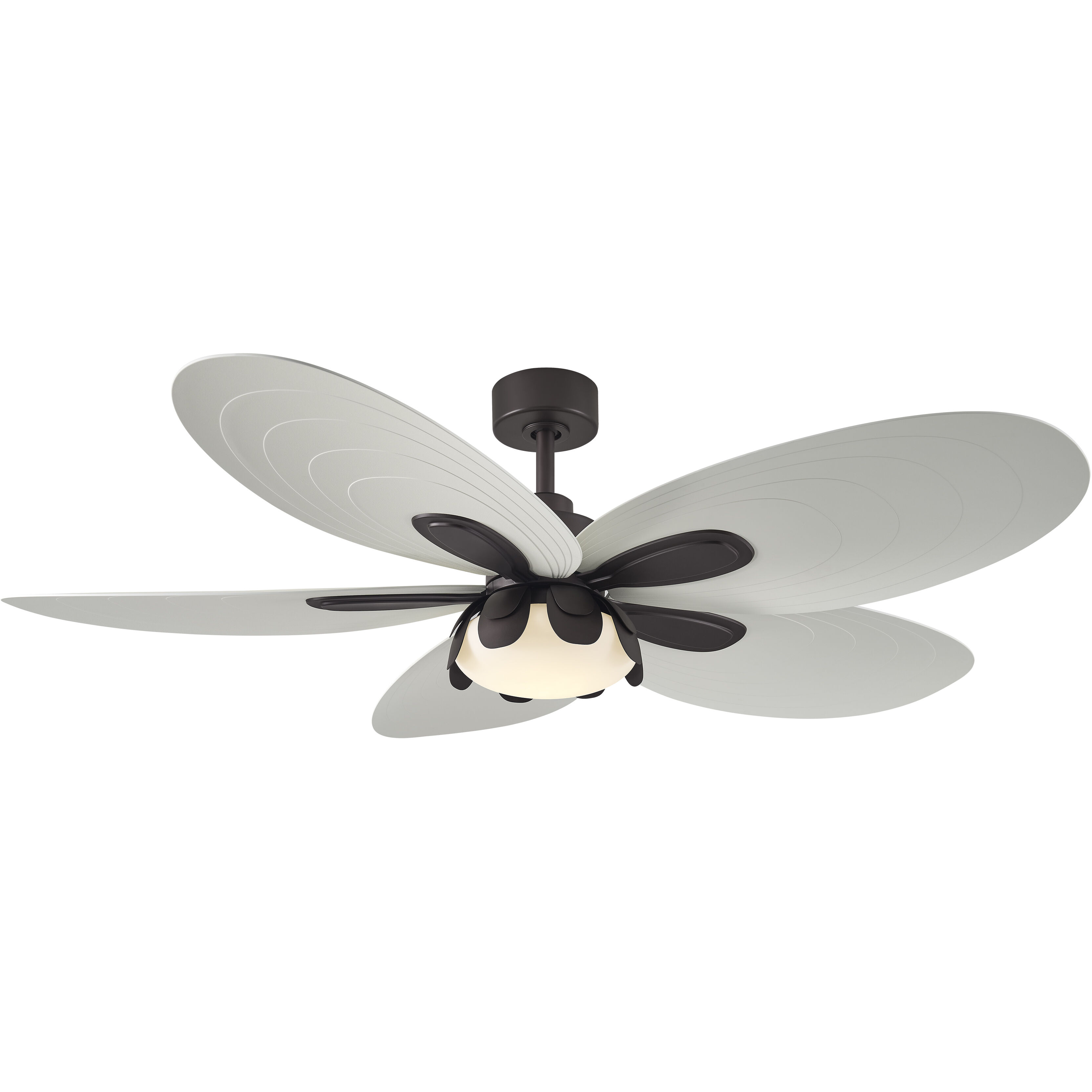Saltcress 60 inch Dark Bronze with Sand Alabaster White Blades Smart Ceiling Fan