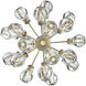 Elise LED 27.25 inch Heritage Brass Chandelier Ceiling Light, Semi-Flush Mount